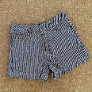Courtshop Striped Demin Jean Shorts